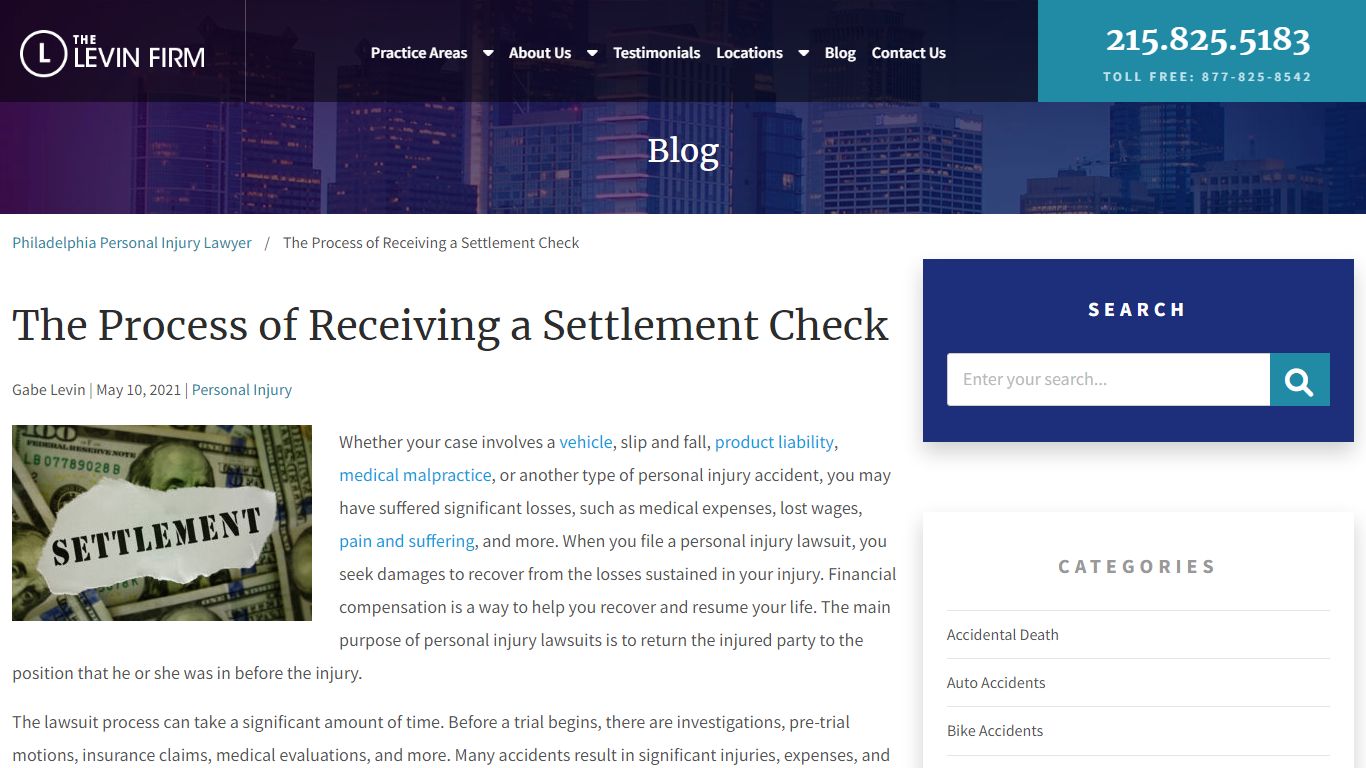 The Process of Receiving a Settlement Check | The Levin Firm